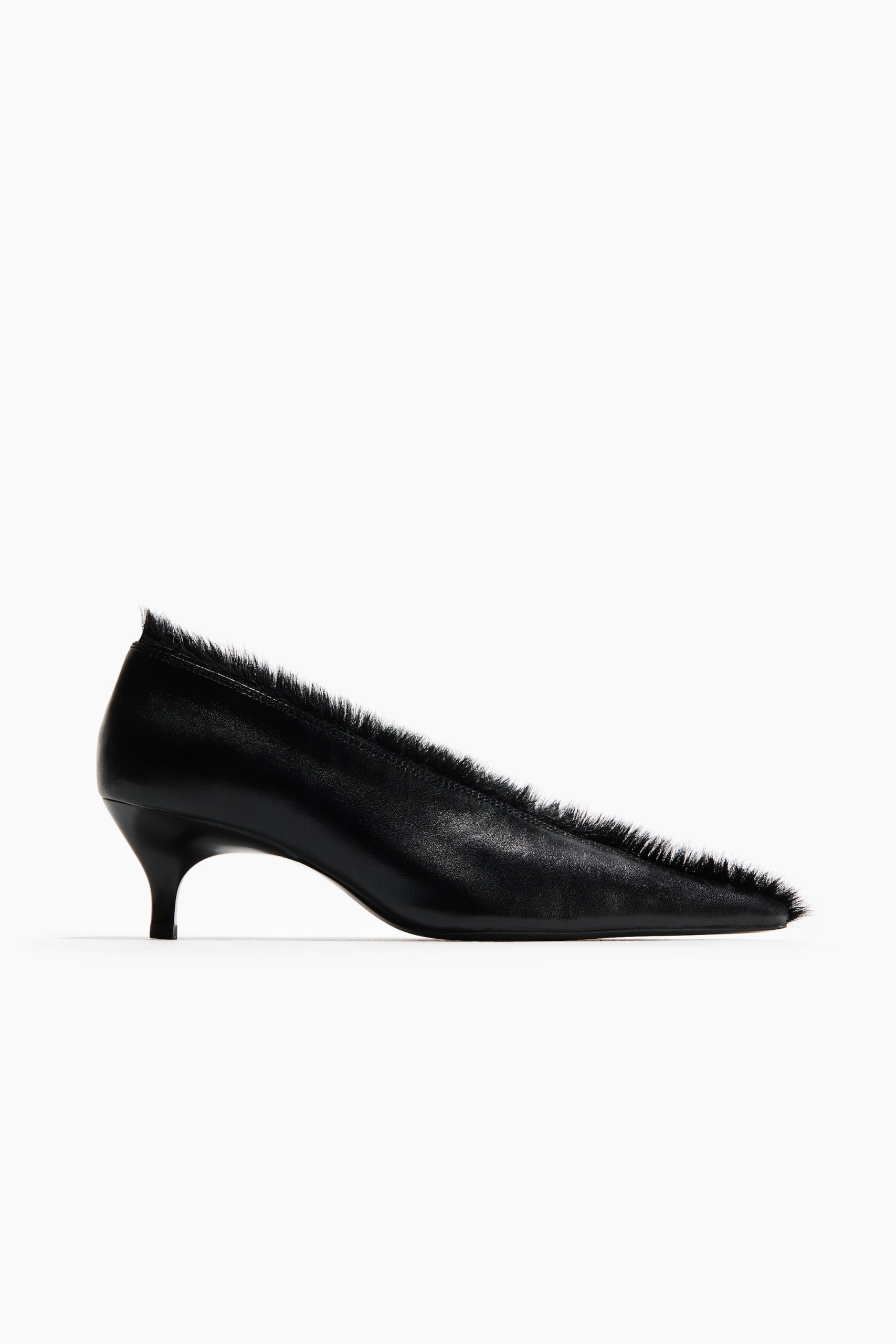 Textured-Finish Leather Court Shoes