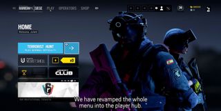 Rainbow Six Siege's upcoming dynamic menu, taken from a recent Dev Diary