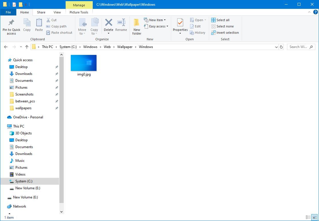 Windows 10 default wallpaper location