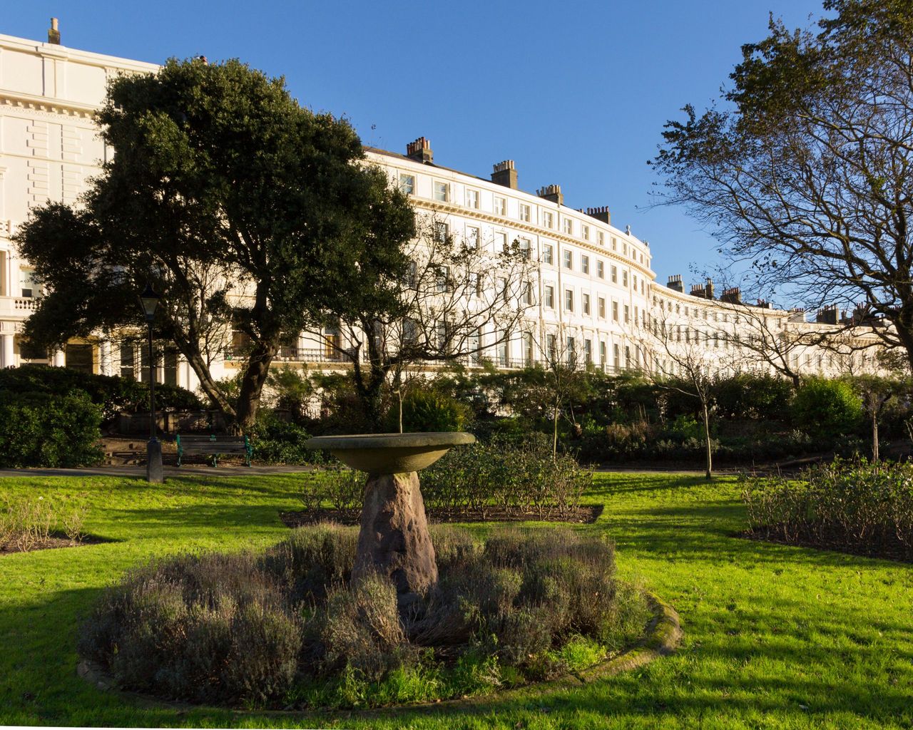 The curved terraces and fine architecture of Palmeira Square, Hove.