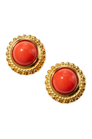 Red Sphere Stud Earrings