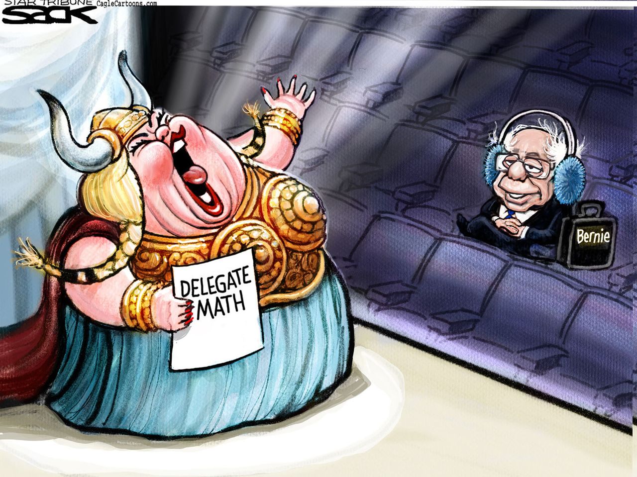 Political Cartoon U.S. Bernie Finale 2016