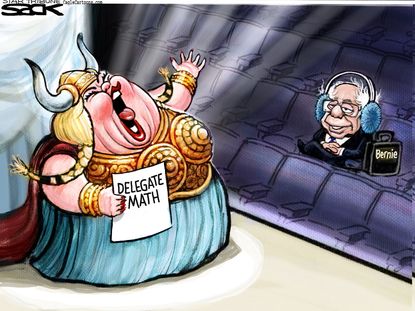 Political Cartoon U.S. Bernie Finale 2016