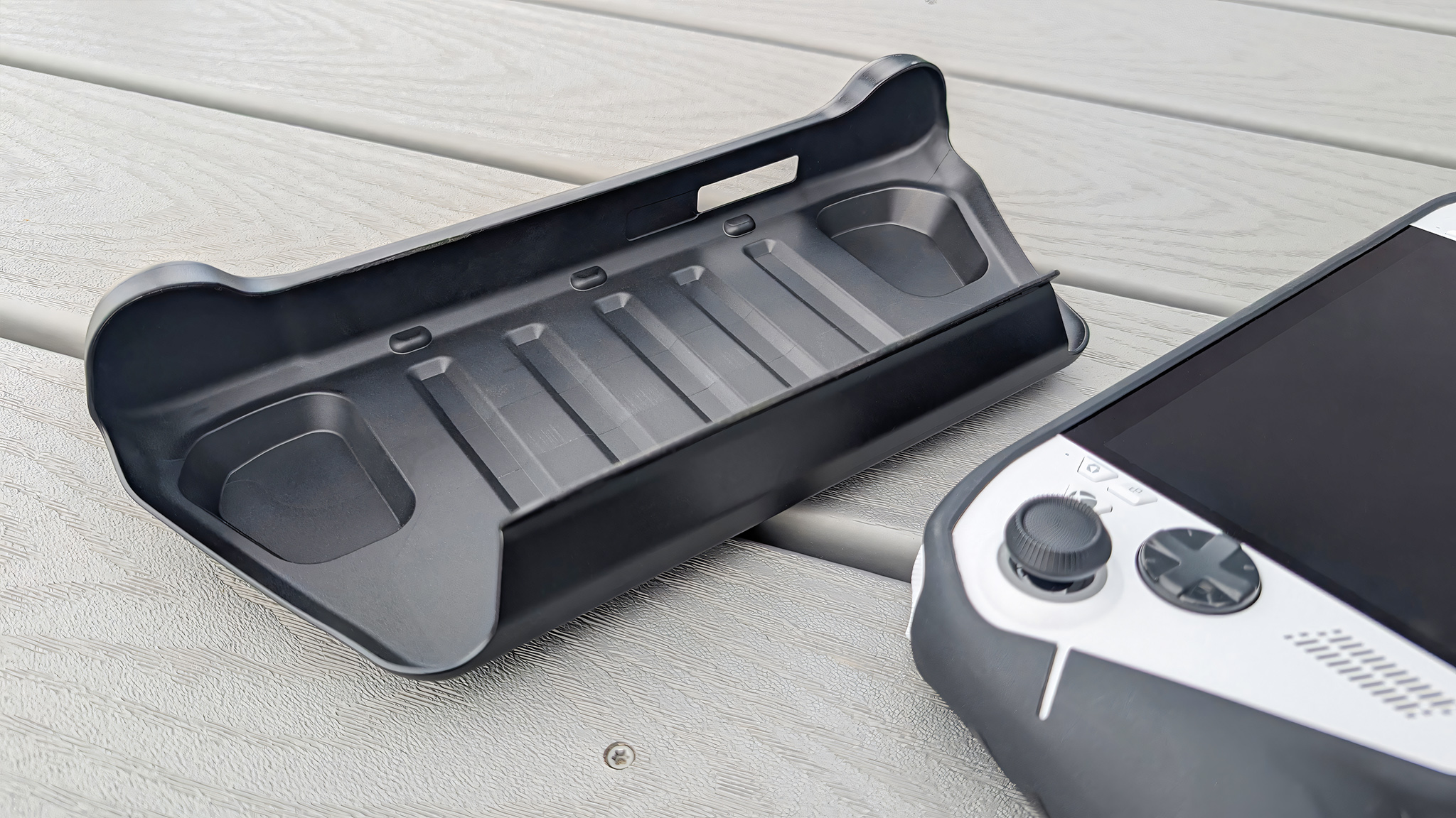 A closeup of the dBrand Killswitch plastic case cover.