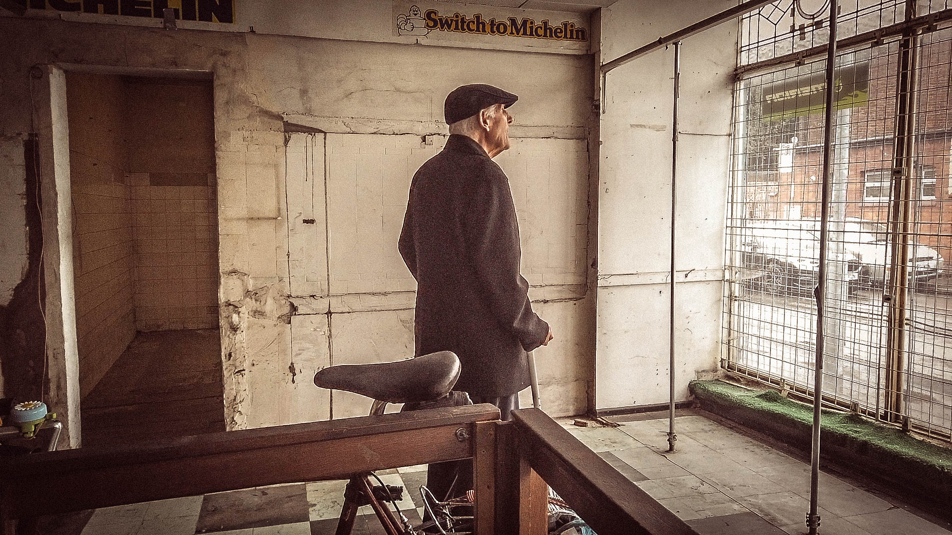 Gerry Shields in his shop