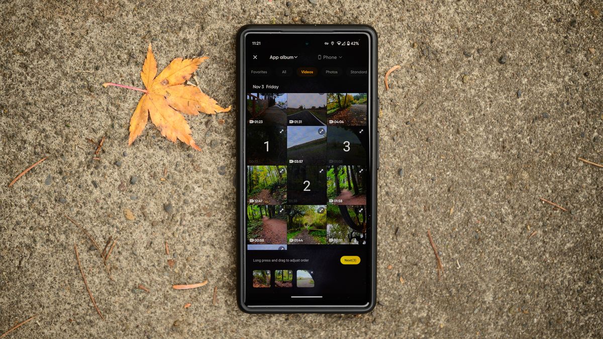 Insta360 Ace Pro combining clips in the app