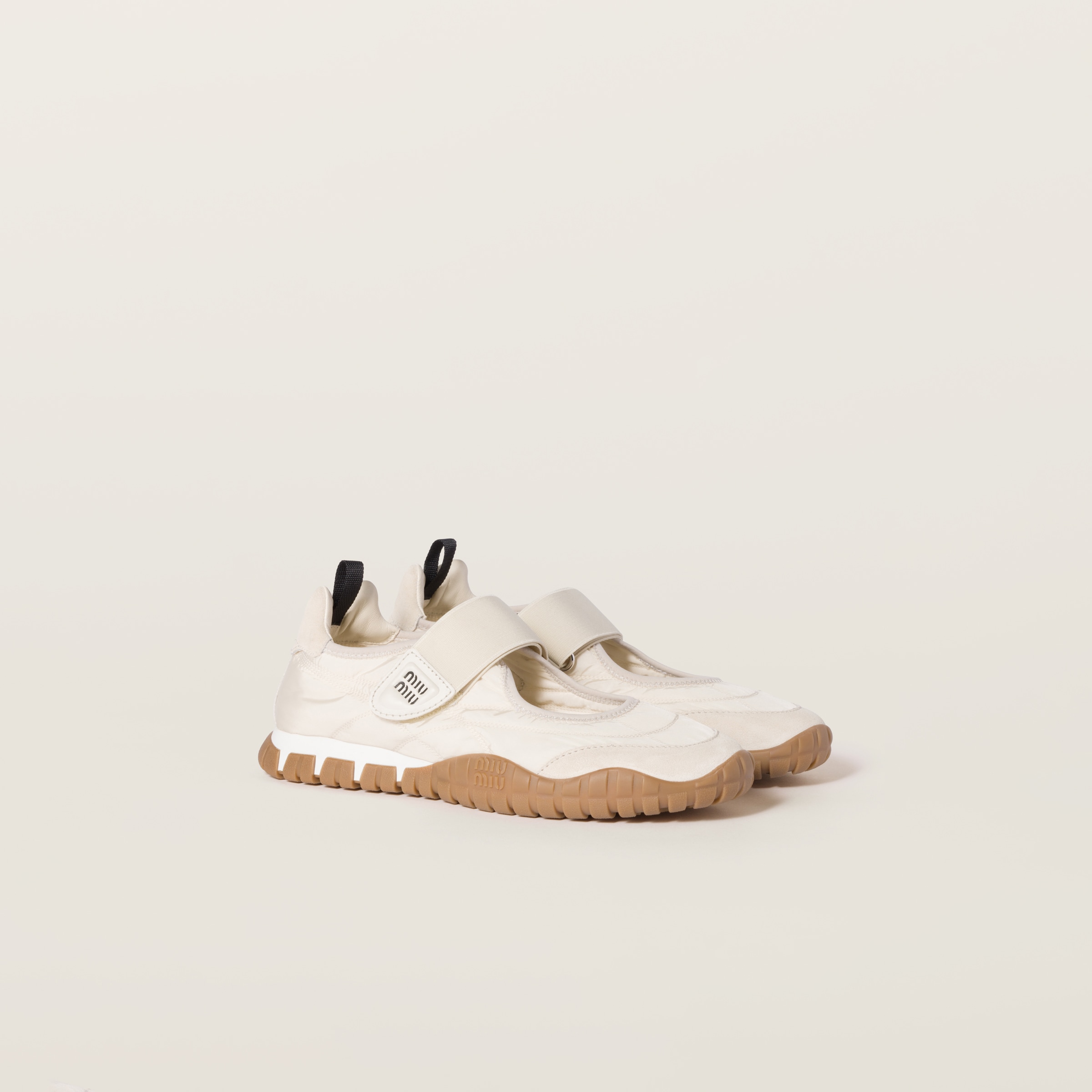 Tyre Technical Fabric and Suede Ballerinas