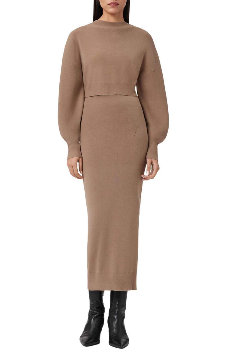 Dina Blouson Sleeve Sweater &amp;amp; Knit Midi Dress Set
