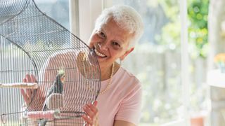 Woman and bird