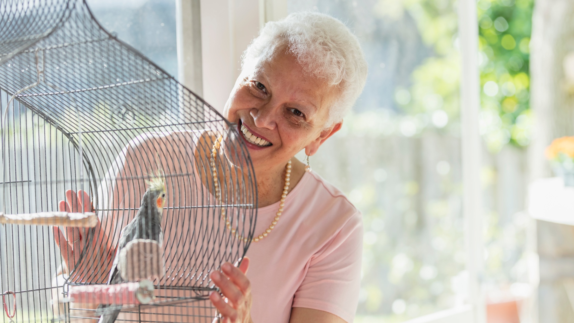 Woman and bird