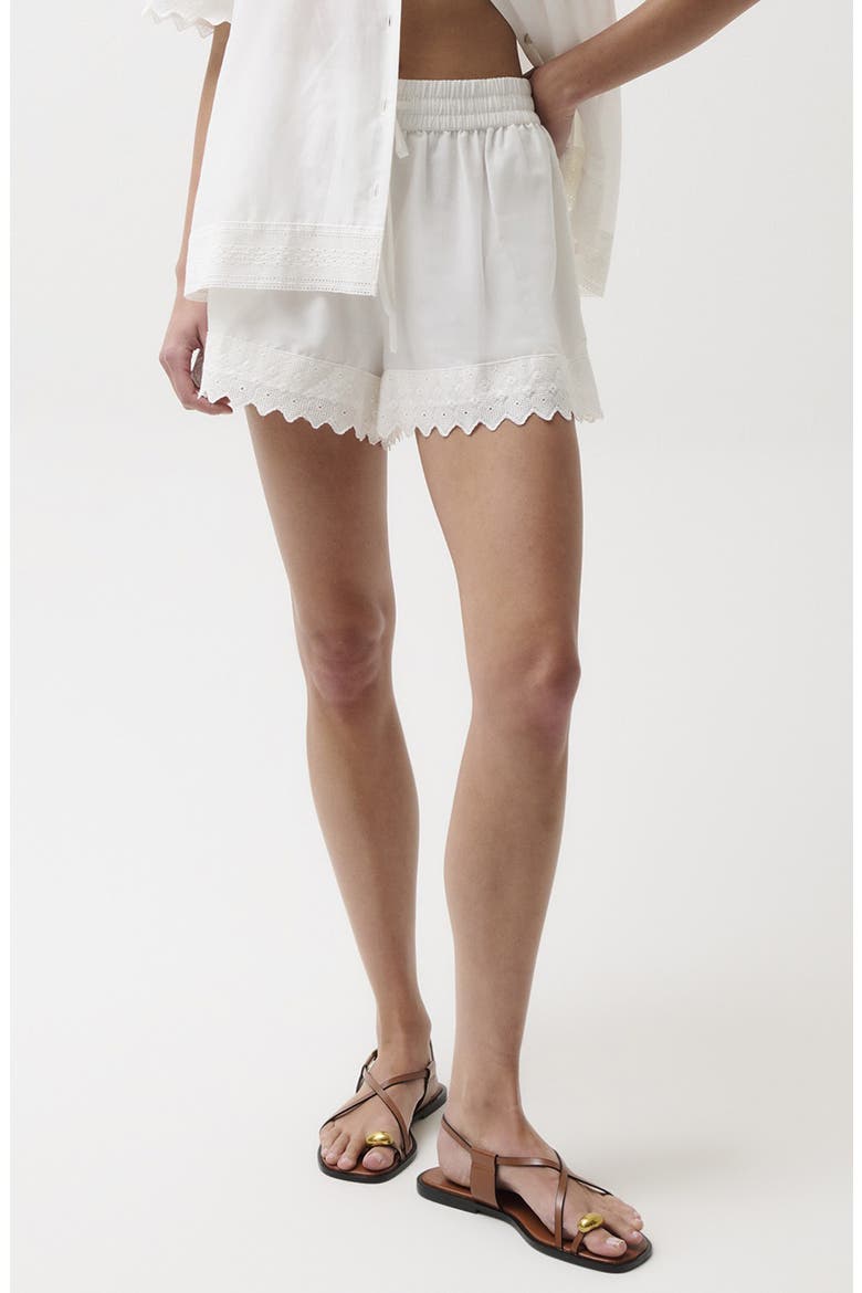 Meiya Lace Trim Cotton &amp;amp; Silk Shorts