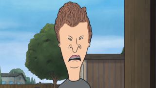 Butt-Head disgusted in Mr. Anderson's shed in Beavis and Butt-Head