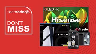 Collage of tech from the Argos January sale, including Hisense TV, PS5 Pro, Delonghi coffee maker and Pixel 8 Pro