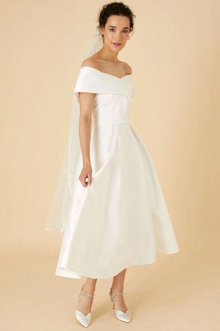 Monsoon Miranda bardot bridal midi dress
