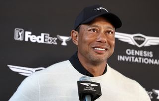 Tiger Woods speaks at the 2024 pre-Genesis Invitational press conference