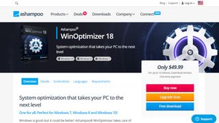 Ashampoo WinOptimizer website screenshot