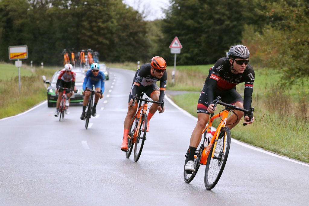 Patrick Haller of Germany and Team Heizomat Rad-Net.De / Lars Kulbe of Germany and Team Sauerland Nrw P/B Sks Germany / Brian Van Goethem of The Netherlands and Team Lotto Soudal