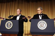 George W. Bush at the White House Correspondents' Association Dinner, 2006.