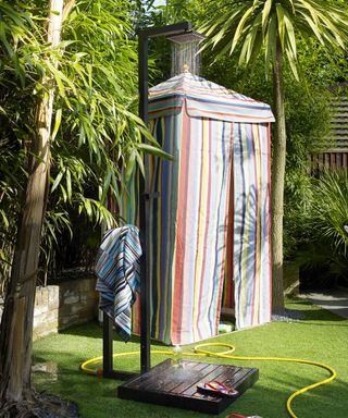 outdoor shower with tent