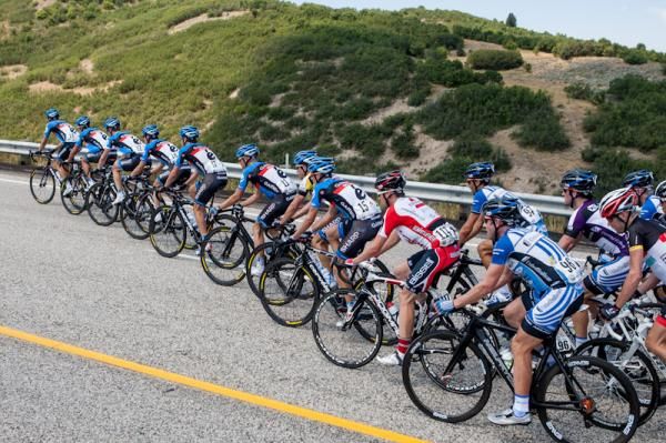 The Garmin-Sharp team puts all of its riders on the front today.