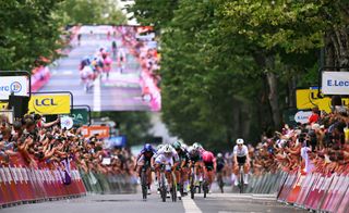 Lorena Wiebes on her way to winning stage three of the Tour de France Femmes 2025.