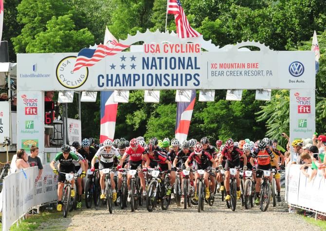 Stephen Ettinger (BMC Mountain Bike Racing Team) and Todd Wells (Specialized) made serious contact at the start