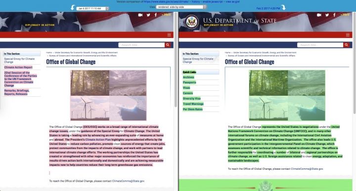 U.S. Department of State Global Change web page