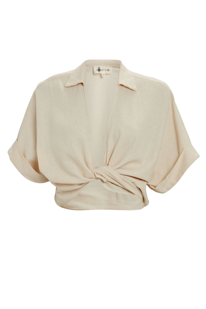 Chiara Cropped Tie-Back Shirt