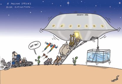 Editorial Cartoon World Galactic ark