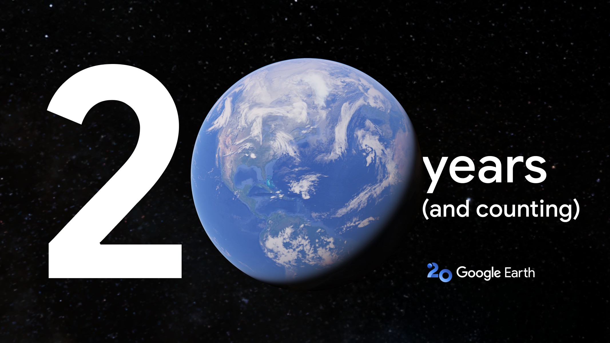 Google Earth promo image celebrating its 20 years