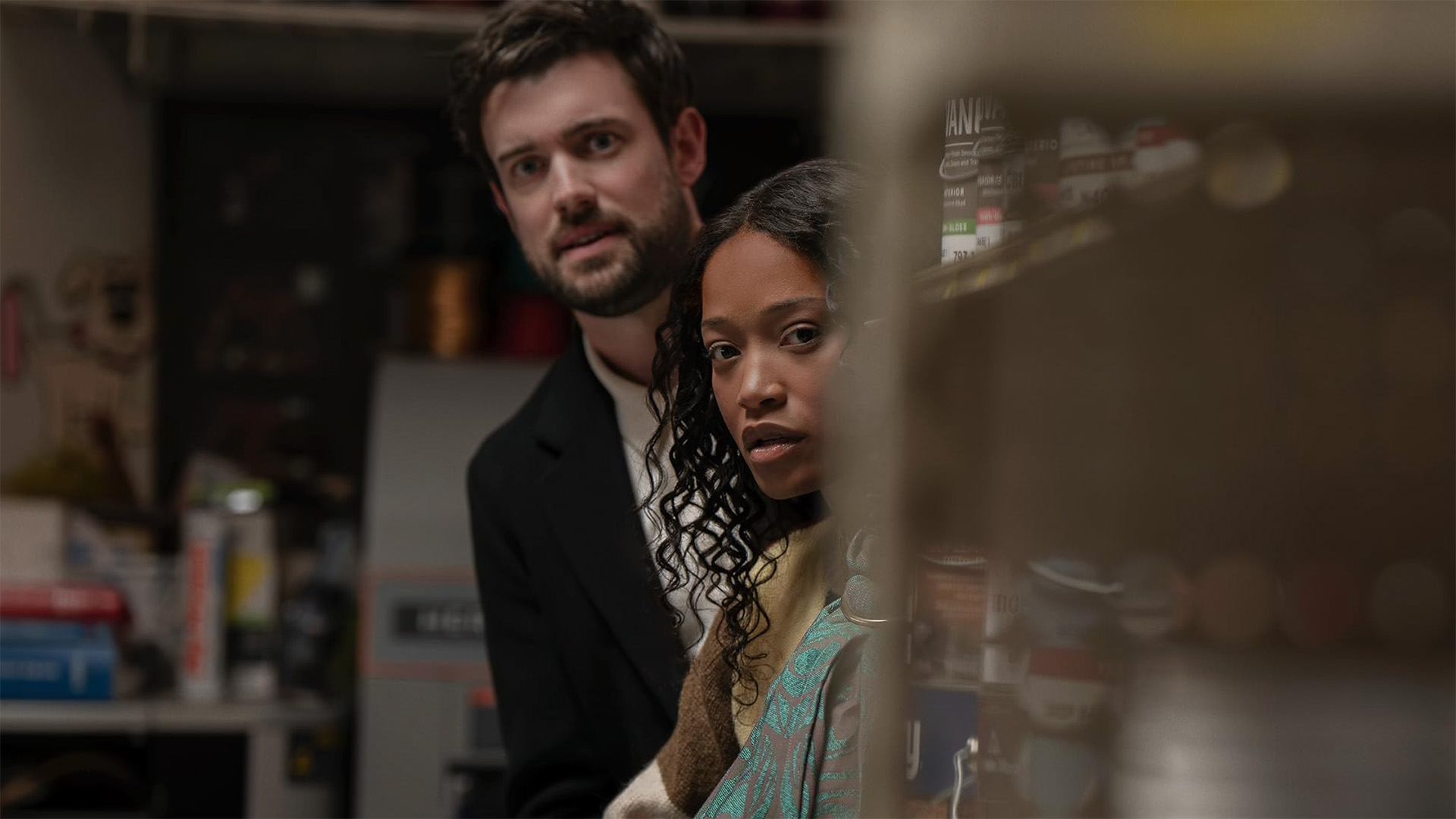 Keke Palmer as Samira Fisher and Jack Whitehall as Rob Fisher in The 'Burbs.
