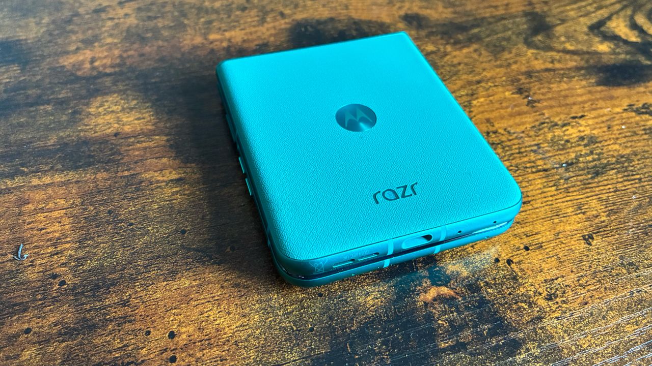 The Motorola Razr 70 on a desk