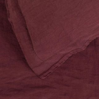 Washed Linen Aubergine Duvet Cover King