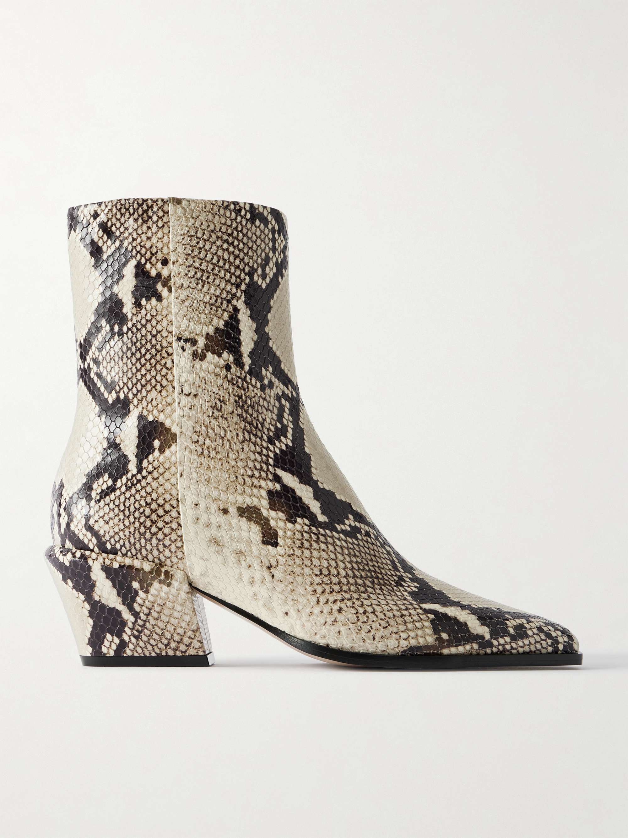 Bettina 50 Snake-Effect Leather Ankle Boots