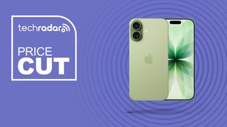 iPhone 17 on a blue background with Price Cut