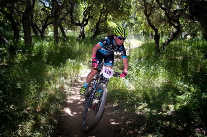 Caroline Mani (Raleigh/Clement) usually races cyclo-cross, but is always fast, no matter the discipline.