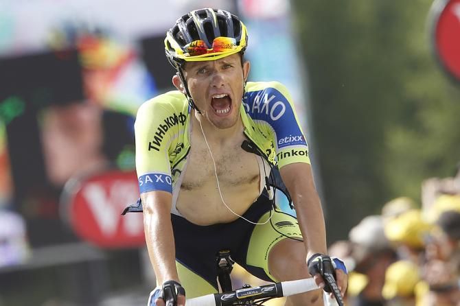 Rafal Majka (Tinkoff-Saxo) survived the breakaway to win in Risoul