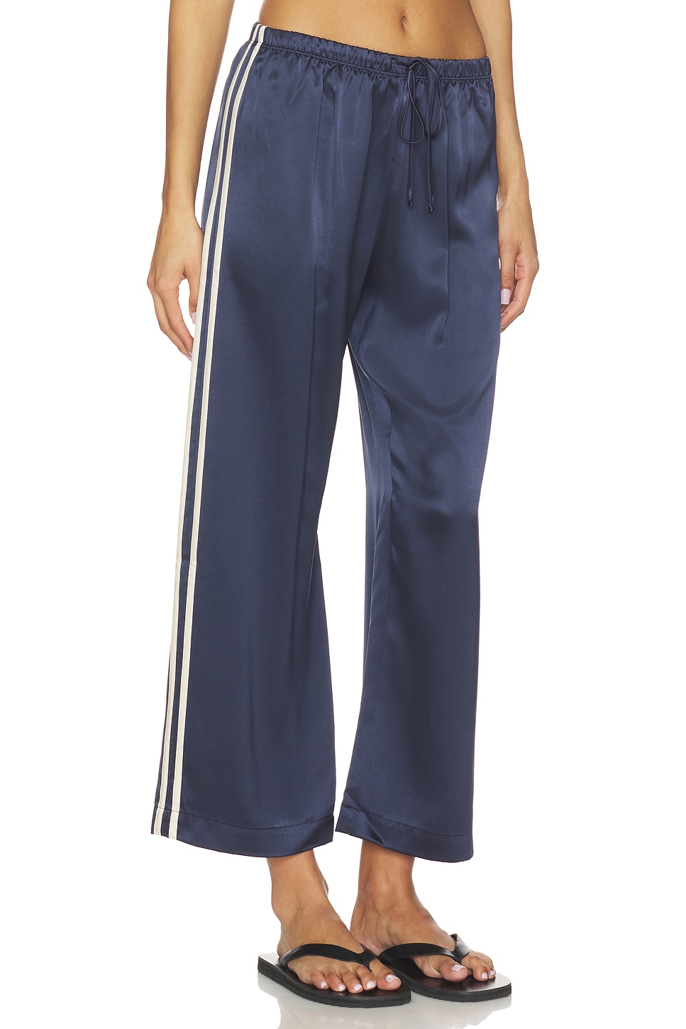 The Silk Stripe Crop Pant