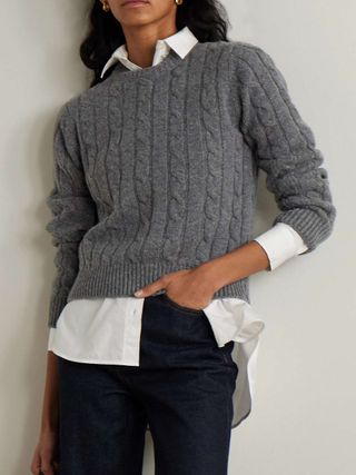 Cable-Knit Wool Sweater