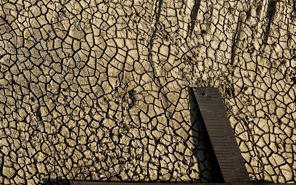 The dry banks of the Atibainha river in Sao Paolo