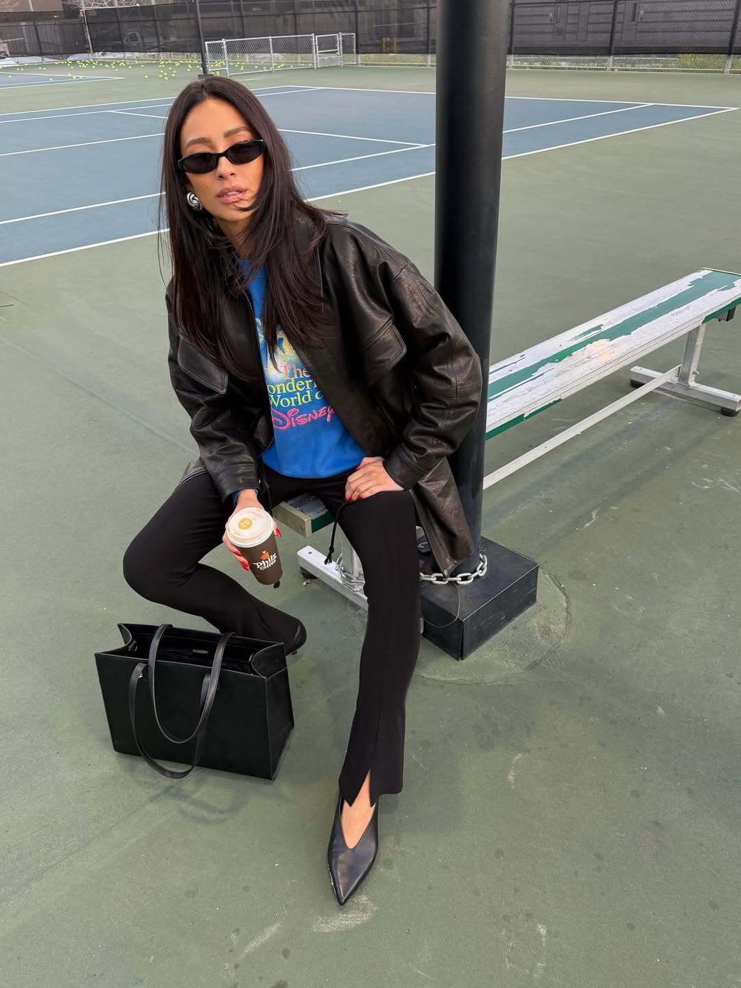 Shay Mitchell wore the leggings spring 2026 trend on March 1