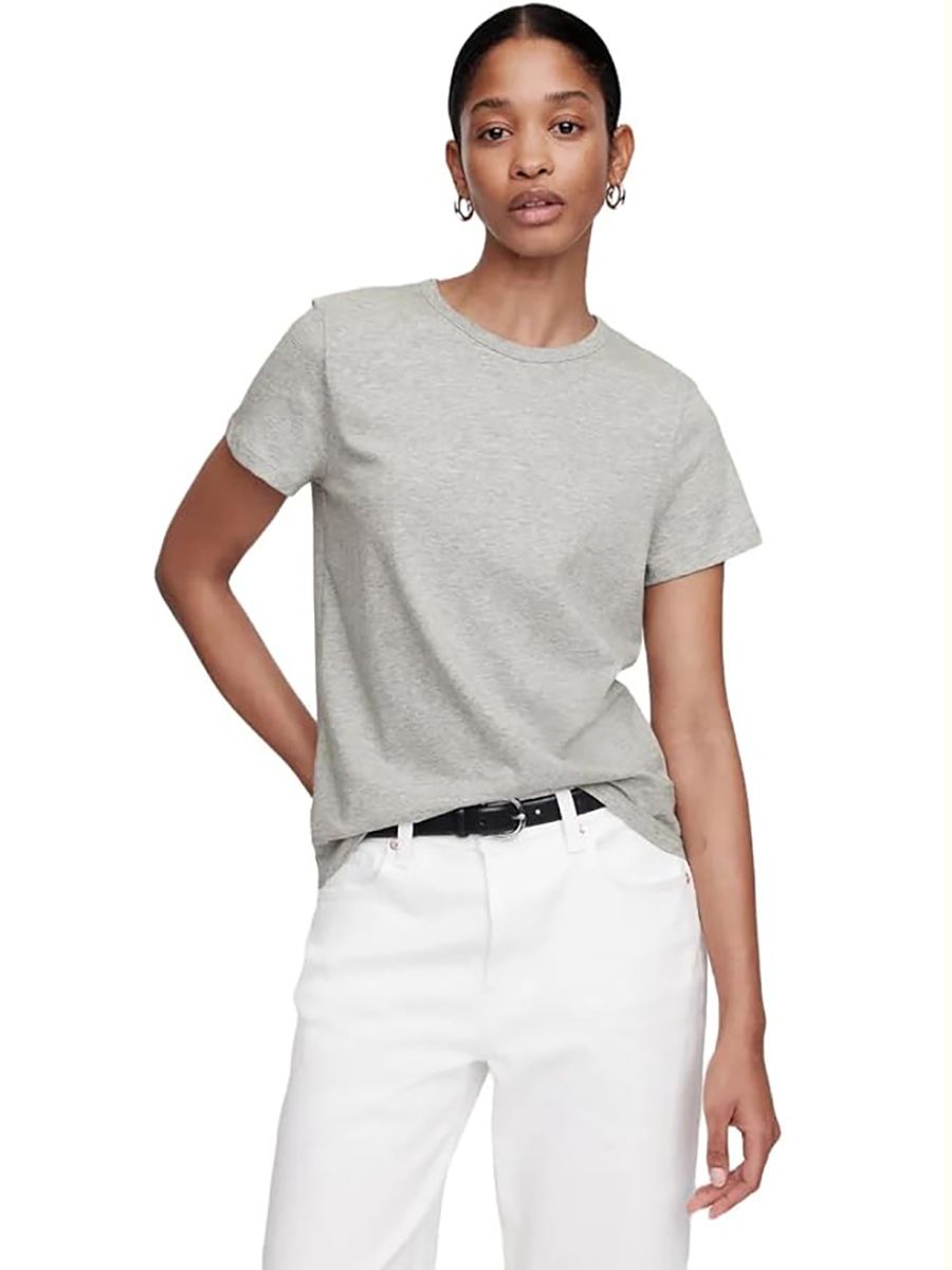 GAP, Gap Womens Favorite Crewneck Tee T-Shirt Light Heather Grey Il M