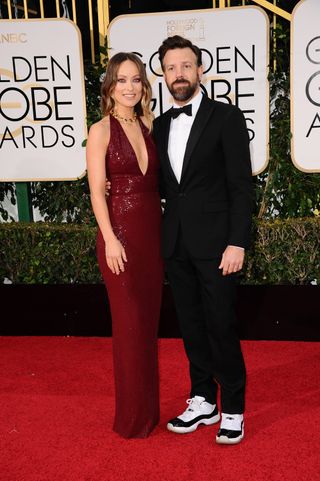 Olivia Wilde and Jason Sudekis at the Golden Globes 2016