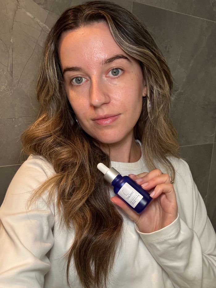 Deputy editor Grace Lindsay testing the Takami Daily Renewing Soft Peel