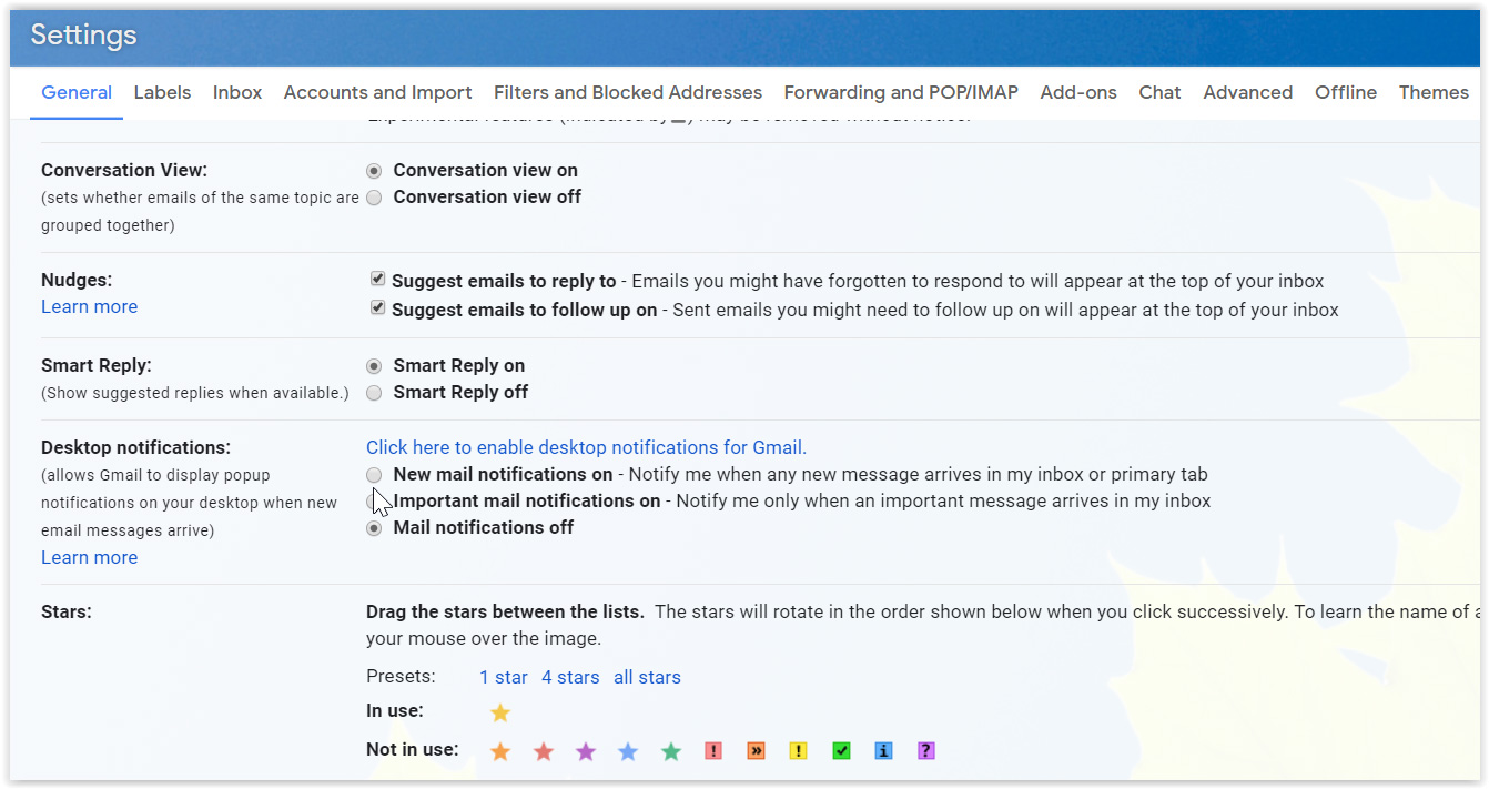 Configure desktop notifications to make sure you don’t miss important messages