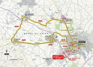 The route around Cholet of the 2018 Tour de France stage 3 team time trial