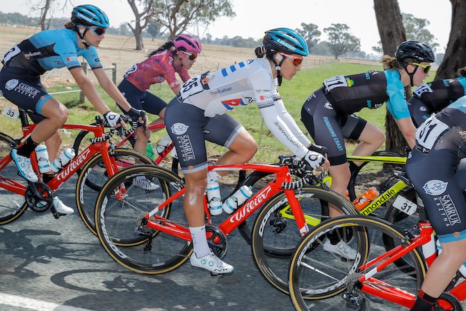 Eventual stage winner Arlenis Sierra (Astana) rides in the bunch