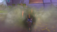 A rogue crying in a smoke cloud in World of Warcraft: Midnight.