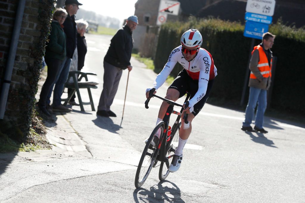 NINOVE BELGIUM FEBRUARY 26 Piet Allegaert of Belgium and Team Cofidis competes during the 77th Omloop Het Nieuwsblad 2022 Mens Race a 2042km race from Ghent to Ninove OHN22 FlandersClassic WorldTour on February 26 2022 in Ninove Belgium Photo by Bas CzerwinskiGetty Images