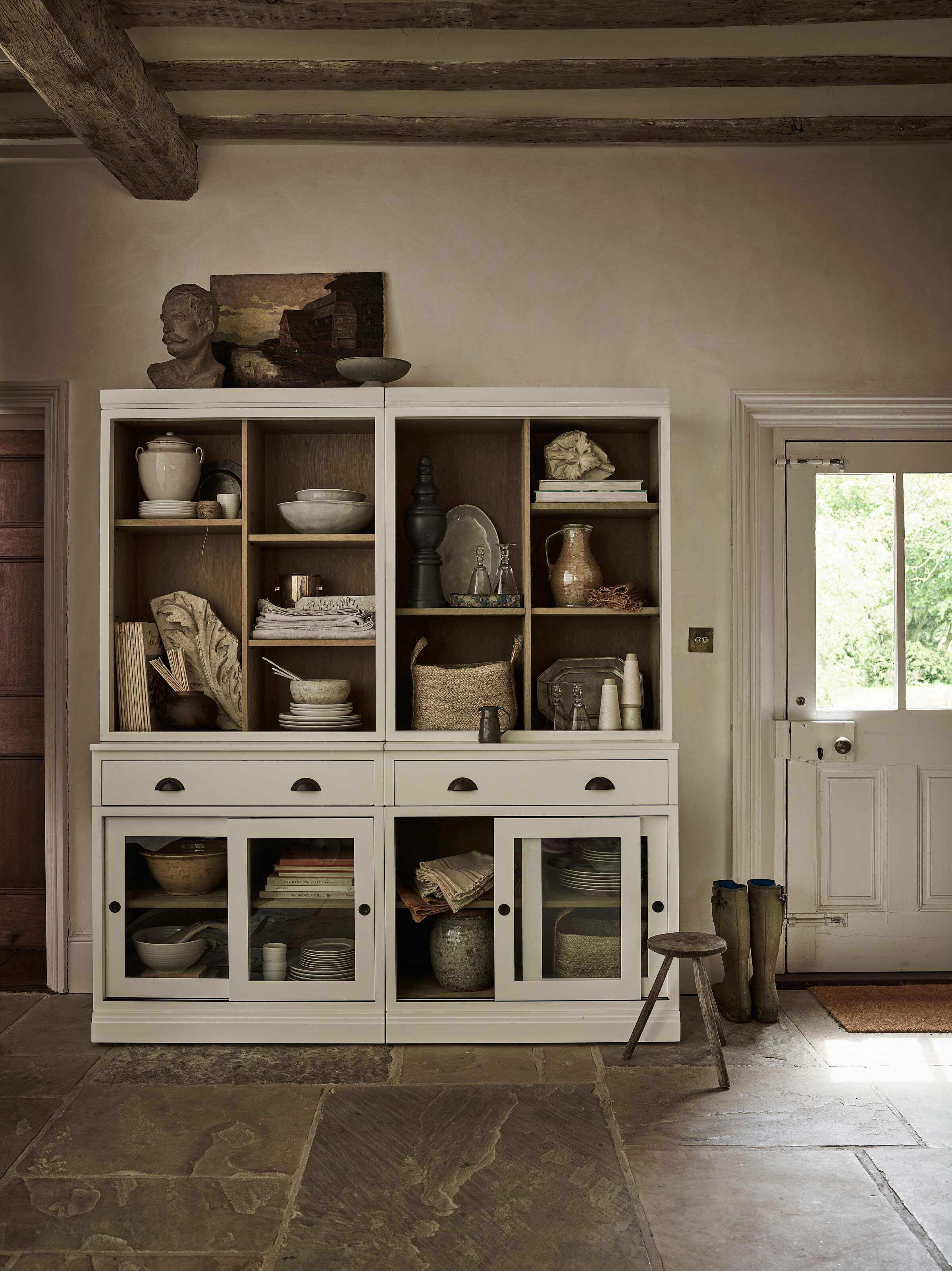 large country dresser in rustic style kitchen